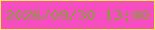 文字の大きさ：5、枠の色：f4ed4a、背景の色：f64dc0、文字の色：8d9a3b 無料ブログパーツのブログ時計