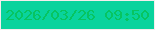 文字の大きさ：5、枠の色：f4eded、背景の色：09d39d、文字の色：07c461 無料ブログパーツのブログ時計