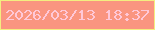文字の大きさ：1、枠の色：f4ee80、背景の色：fa9580、文字の色：ffc8d8 無料ブログパーツのブログ時計
