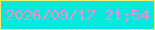 文字の大きさ：2、枠の色：f4ef73、背景の色：02e9dd、文字の色：fb8ac7 無料ブログパーツのブログ時計