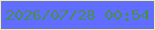 文字の大きさ：1、枠の色：f4f092、背景の色：606dff、文字の色：488f4d 無料ブログパーツのブログ時計