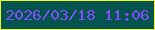 文字の大きさ：1、枠の色：f4f431、背景の色：03534f、文字の色：824efa 無料ブログパーツのブログ時計