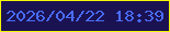 文字の大きさ：2、枠の色：f4f700、背景の色：1b1252、文字の色：496cf8 無料ブログパーツのブログ時計