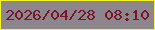 文字の大きさ：4、枠の色：f4f725、背景の色：8d868d、文字の色：7b142d 無料ブログパーツのブログ時計