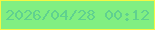 文字の大きさ：3、枠の色：f4f744、背景の色：81ef82、文字の色：60d18f 無料ブログパーツのブログ時計