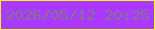 文字の大きさ：3、枠の色：f4f91b、背景の色：aa39fd、文字の色：827783 無料ブログパーツのブログ時計