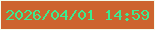 文字の大きさ：3、枠の色：f4fcec、背景の色：cd642e、文字の色：3beb90 無料ブログパーツのブログ時計