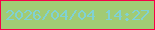 文字の大きさ：2、枠の色：f50048、背景の色：a1cb75、文字の色：80d1d4 無料ブログパーツのブログ時計