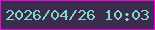 文字の大きさ：1、枠の色：f502de、背景の色：3b2b4f、文字の色：7fdbc2 無料ブログパーツのブログ時計