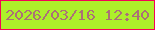 文字の大きさ：5、枠の色：f50356、背景の色：adf02a、文字の色：ab7177 無料ブログパーツのブログ時計