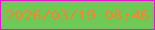 文字の大きさ：1、枠の色：f509e1、背景の色：6cca55、文字の色：f78237 無料ブログパーツのブログ時計