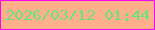 文字の大きさ：2、枠の色：f509f1、背景の色：ffb08b、文字の色：67e380 無料ブログパーツのブログ時計