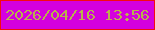 文字の大きさ：3、枠の色：f50a10、背景の色：d400de、文字の色：b9b14c 無料ブログパーツのブログ時計
