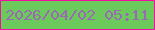 文字の大きさ：3、枠の色：f50ca5、背景の色：6cc95b、文字の色：9969b1 無料ブログパーツのブログ時計