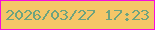 文字の大きさ：4、枠の色：f50ddd、背景の色：f5c668、文字の色：6ea37f 無料ブログパーツのブログ時計