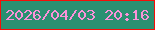 文字の大きさ：3、枠の色：f50e08、背景の色：2a9071、文字の色：fc92da 無料ブログパーツのブログ時計
