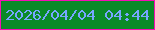 文字の大きさ：3、枠の色：f50eb6、背景の色：0a8a28、文字の色：77a6fe 無料ブログパーツのブログ時計
