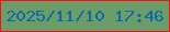 文字の大きさ：1、枠の色：f50f1b、背景の色：6c9c68、文字の色：096ca9 無料ブログパーツのブログ時計