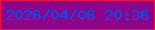 文字の大きさ：1、枠の色：f5103c、背景の色：8c0589、文字の色：0351f7 無料ブログパーツのブログ時計