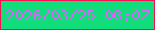 文字の大きさ：4、枠の色：f51051、背景の色：11dd7a、文字の色：db63fd 無料ブログパーツのブログ時計
