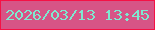 文字の大きさ：4、枠の色：f51145、背景の色：d75486、文字の色：7ee9d0 無料ブログパーツのブログ時計
