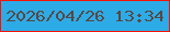 文字の大きさ：3、枠の色：f51200、背景の色：2dabe7、文字の色：564844 無料ブログパーツのブログ時計
