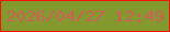 文字の大きさ：2、枠の色：f51207、背景の色：83992e、文字の色：d1605b 無料ブログパーツのブログ時計