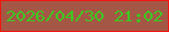 文字の大きさ：5、枠の色：f5130e、背景の色：a55745、文字の色：3cc921 無料ブログパーツのブログ時計