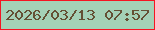 文字の大きさ：5、枠の色：f51422、背景の色：a4d1b6、文字の色：645034 無料ブログパーツのブログ時計