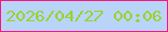 文字の大きさ：4、枠の色：f5187a、背景の色：b9d4f9、文字の色：9ad12a 無料ブログパーツのブログ時計