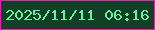 文字の大きさ：2、枠の色：f51ab8、背景の色：124027、文字の色：69f09c 無料ブログパーツのブログ時計