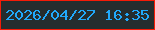 文字の大きさ：4、枠の色：f51b07、背景の色：252d2e、文字の色：21a9fb 無料ブログパーツのブログ時計