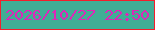 文字の大きさ：2、枠の色：f51e2b、背景の色：41ae95、文字の色：df26b9 無料ブログパーツのブログ時計