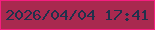 文字の大きさ：2、枠の色：f51e80、背景の色：a9294f、文字の色：20314c 無料ブログパーツのブログ時計