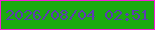 文字の大きさ：5、枠の色：f51ed8、背景の色：1bab10、文字の色：5c3db1 無料ブログパーツのブログ時計