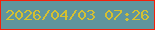 文字の大きさ：5、枠の色：f5200a、背景の色：60959d、文字の色：d4c031 無料ブログパーツのブログ時計