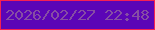 文字の大きさ：4、枠の色：f52052、背景の色：5b05b6、文字の色：864da4 無料ブログパーツのブログ時計