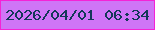 文字の大きさ：5、枠の色：f523d6、背景の色：cf75f6、文字の色：133858 無料ブログパーツのブログ時計