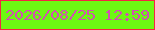 文字の大きさ：4、枠の色：f52442、背景の色：6df813、文字の色：d350b2 無料ブログパーツのブログ時計