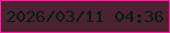 文字の大きさ：5、枠の色：f524a2、背景の色：4c2230、文字の色：001d19 無料ブログパーツのブログ時計