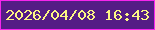 文字の大きさ：5、枠の色：f525ee、背景の色：541c86、文字の色：fcf684 無料ブログパーツのブログ時計