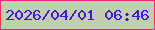 文字の大きさ：5、枠の色：f5277b、背景の色：c0cfad、文字の色：4412e2 無料ブログパーツのブログ時計
