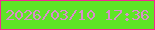 文字の大きさ：4、枠の色：f52992、背景の色：5fe527、文字の色：d98dcb 無料ブログパーツのブログ時計