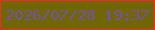文字の大きさ：4、枠の色：f52a2d、背景の色：726604、文字の色：7153a9 無料ブログパーツのブログ時計