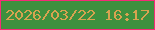 文字の大きさ：3、枠の色：f52b77、背景の色：3e903e、文字の色：d7a350 無料ブログパーツのブログ時計