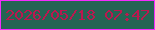 文字の大きさ：1、枠の色：f52bfe、背景の色：256454、文字の色：bc174f 無料ブログパーツのブログ時計