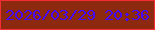 文字の大きさ：1、枠の色：f52c36、背景の色：8c290f、文字の色：470af7 無料ブログパーツのブログ時計