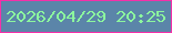 文字の大きさ：2、枠の色：f530a9、背景の色：5b85a9、文字の色：8cf79e 無料ブログパーツのブログ時計