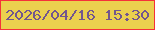 文字の大きさ：4、枠の色：f53139、背景の色：ebd04e、文字の色：72568e 無料ブログパーツのブログ時計