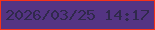 文字の大きさ：1、枠の色：f53218、背景の色：543483、文字の色：30294c 無料ブログパーツのブログ時計